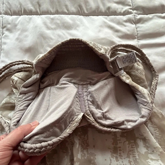 Soft Surroundings Summer Breeze Maxi Sleeveless Dress Tan White Abstract PXS - Picture 11 of 12